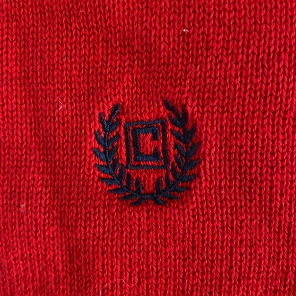 CHAPS Red Sweater with Navy Stitching - Picture 2 of 4